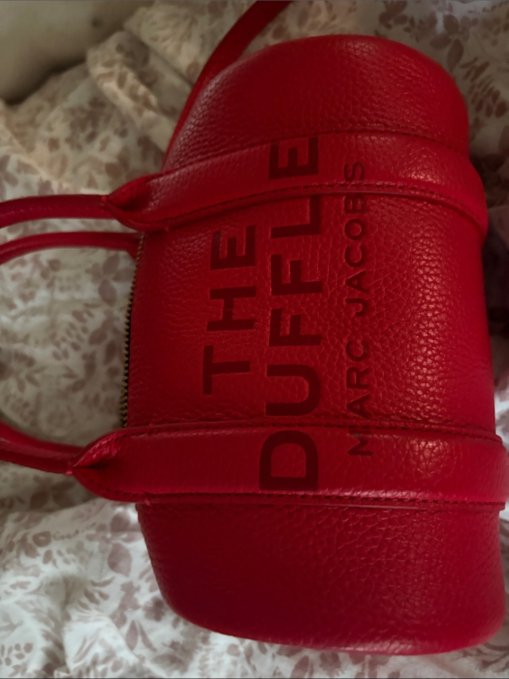 Marc Jacobs Red Pebbled Leather Mini Duffle